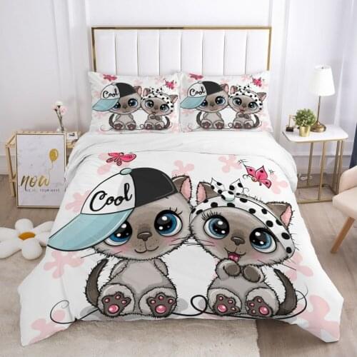 Cartoon Childrens Bedding set for kids baby boy girls Duvet cover set pillow case Bed linens Quilt cover 140x200 Car COOL