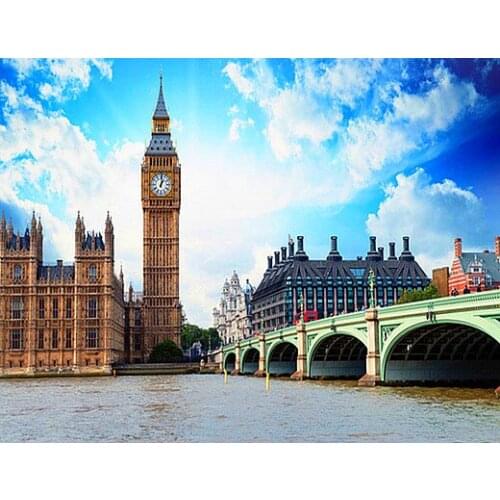 New 5D Diy Diamond Painting Cross stitch Round Diamond Embroidery Kits Diamond Mosaic London Big Ben Rhinestone Embroidery gift