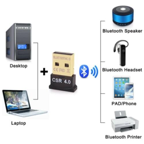 New Mini USB Bluetooth Adapter CSR Dual Mode Receiver for Windows 10/8/7/XP V4.0