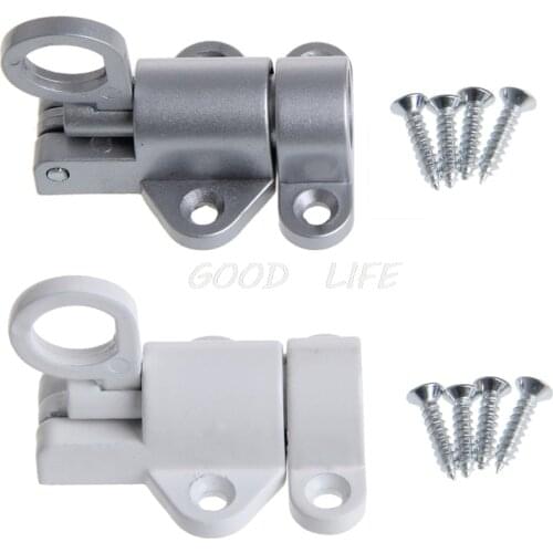 Window Gate Security Pull Ring Spring Bounce Door Bolt Aluminum Latch Lock White