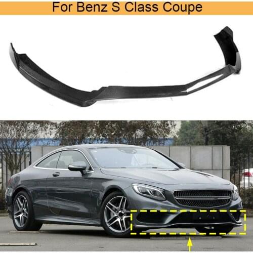 Carbon Fiber Front Lip Splitters Apron Bumper Protector for Mercedes-Benz S-Class S500 S550 Coupe 2-Door 2014 - 2017