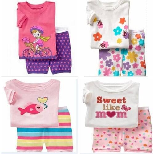 Children Cartoon princes Pajamas Sets Girls Boys Summer Pyjamas Kids Short Sleeve Pijamas Baby Girl Boy Sleepwear Pijama