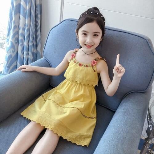 Girl Dress Kids Performance Birthday Party Dresses Flower Straps Sundress Kids Princess Dress Children Casual Clothing 4-14 Year
