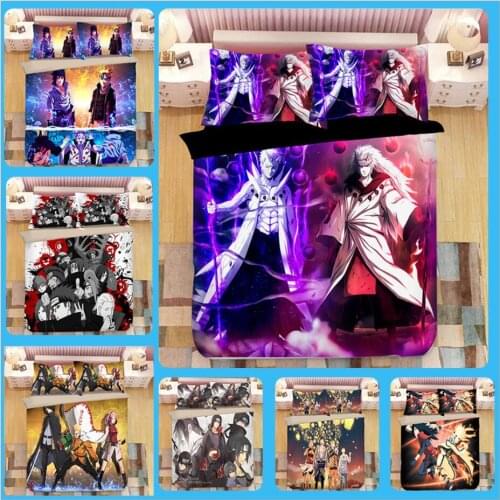 Duvet Cover Cartoon Japanese cartoon Moon reading wood leaf 3pcs British Style Family student dormitory Quilt cover pillowcase