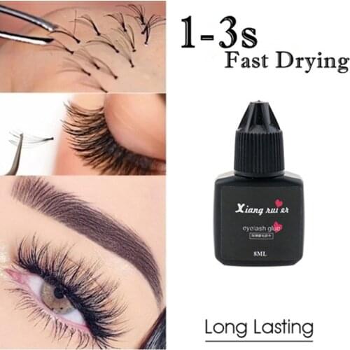 Professional Eyelash Extension Glue 1-3 Seconds Fast Drying Eyelashes Glue Long Last Lash Glue Black Adhesive 8ml