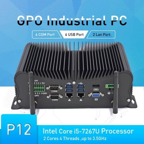 Mini industrial PC Intel Core i5 8250U Kaby Lake i5 7267U with 14Pin GPIO LPT port DB9 COMs CMOS ATX ddr4 Tiny computer Linux 4G