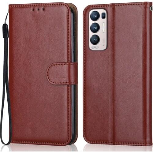 Folio Luxury Leather Case for On OPPO Find X3 Neo Wallet Stand Flip Case Phone Bag with Strap