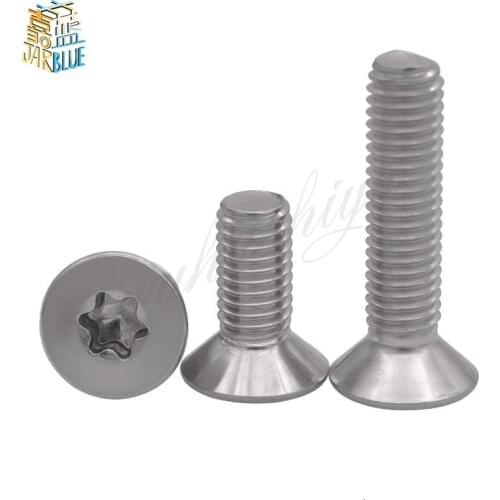 10/50pcs M1.6 M2 M2.5 M3 M4 M5 M6 M8 304 A2-70 stainless steel GB2673 Six-Lobe Torx Flat Countersunk Head Screw Six Lobe Bolt