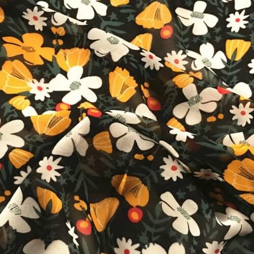 Chiffon Printed Fabric Spring Summer Shirt Dress Camisole Tops Cloth by Meter Material for Sewing Per Meter Home Textile