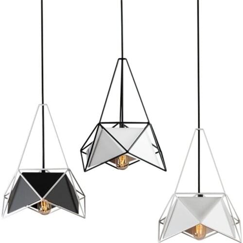 Nordic Industrial Pendant Lights Industrial Geometric Kitchen Hanging Lamp Multi Faceted Art Pendant Lamp Home Decor Lighting