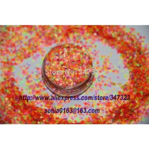 SN250-89 A Mix 2.5 MM Neon Color Solvent Resistant Glitter STAR shape Glitter for Nail Polish Acrylic,DIY supplies1pack=50g