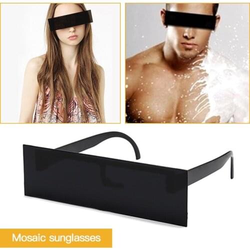 Box mosaic Glasses Party Sunglasses Windshield glasses Flat sunglasses Sandy beach Creative unique design High-definition lens