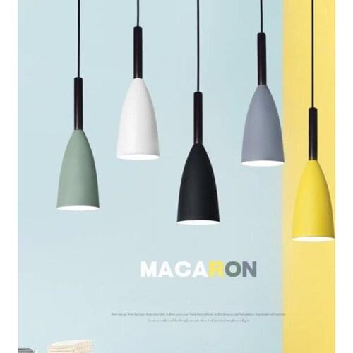 Modern minimalist chandelier restaurant chandelier Nordic macaron color chandelier E27 decorative lighting