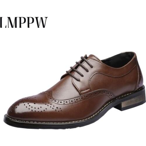 Men Shoes Leather Genuine Men Casual Shoes Derby Shoes Retro Carved Flower Brogue Shoes Big Size Men Dress Shoes Business Shoes2