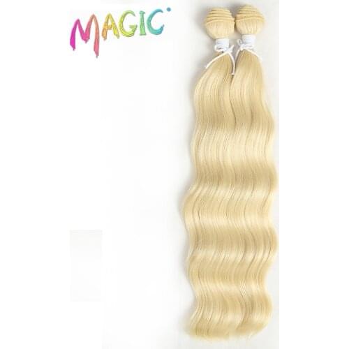 Magic 18"inch 2pcs/pack Loose Wave Hair Weaving Wavy Hair Extensions Weft Synthetic Hair Weave Bundles For Black Women