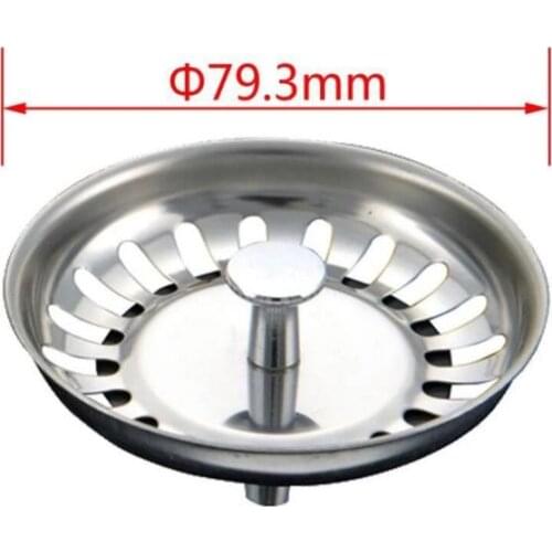 High Quality 79.3mm 304 Stainless Steel Kitchen Drains Sink Strainer Stopper Waste Plug Filter Bathroom Basin Drain SN3846