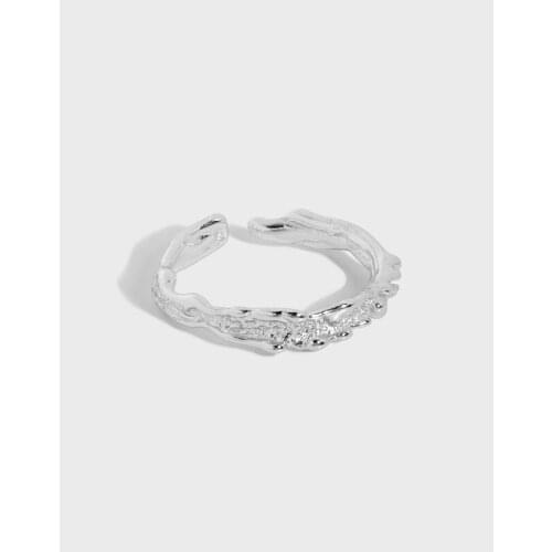 Authentic S925 Sterling Silver FINE Jewelry Irregular Ring Resiable C-JLB005