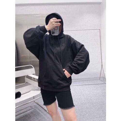 Gothic Street Style Flare Luxurious 2021 Spring Summer Design Black Hoodie Sweatshirt