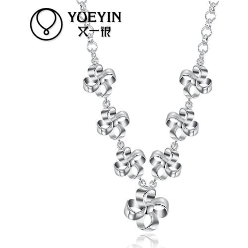 Femal Jewelry silver plated pendant Necklace CZ stone Necklace silver plated jewelry Collar de la Mujer Wholesale Retail