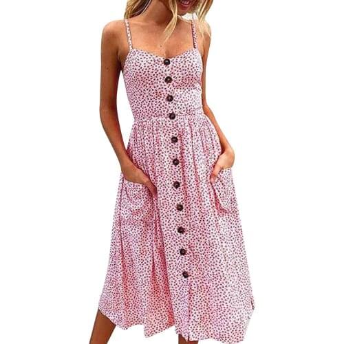 Sweet Memory Girls Pink Vestidos 2021 Summer Woman Dress Women Sexy Buttons Sleeveless Dresses Princess Vestidos Robe