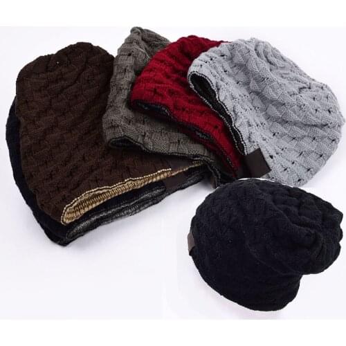 Winter Warm Men Beanie Hat Women Knit Skullies Beanies Reversible Baggy Long Slouchy Cap Unisex Casual Oversize Caps