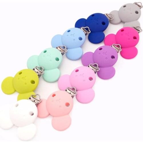 10PCS BPA Free Silicone Baby Pacifier Clips Dummy Teether Chain Holder Clip Soother Animal Nursing Toy Accessories