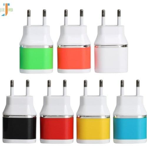 100pcs/lot 5V 2A 2Port Colorful Dual Double USB Power AC Wall Charger Travel Adapter for Iphone Smart Phones Tablet EU US Plug