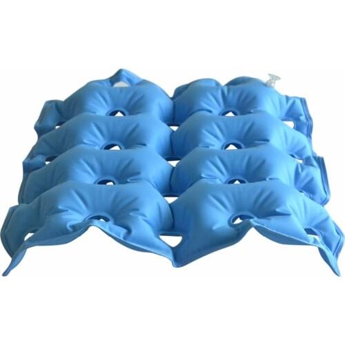 2pcs Air Inflatable Cushion Seat Pad Waffle Type Bedsore Decubitus Chair Mat + Pump For Medical Hemorrhoids Office Wheelchair