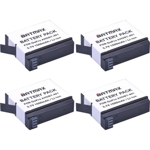 4Pcs/lot NEW 1500mAh AHDBT-401 AHDBT 401 402 Replacement Batteries for GoPro go pro GoPro4 HD Hero 4 Hero4 Black Silver Edition