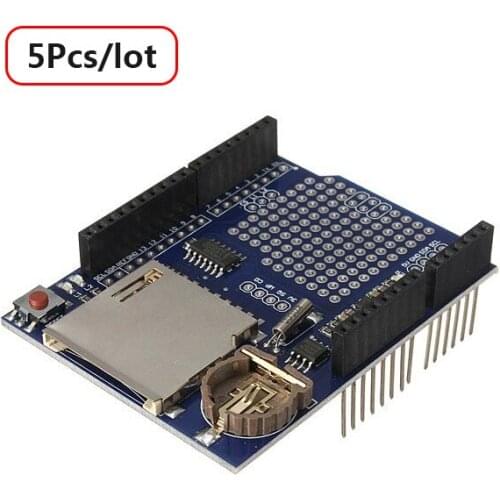 5Pcs/lot Free Shipping New Mini Logging Recorder Data Logger Module Shield V1.0 for DIY SD Card Hot
