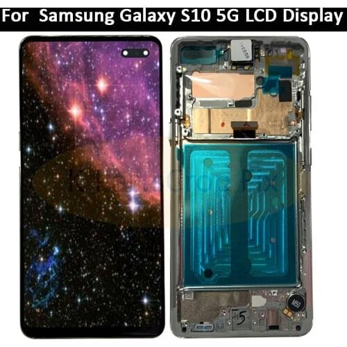 6.7" AMOLED LCD For SAMSUNG S10 5G LCD G977N Display SM-G977U Touch Screen Digitizer For SAMSUNG Galaxy S10 5G LCD G977 LCD