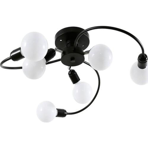6 Heads E27 Bulb Iron Chandeliers Living Room Black LED Lamps Modern Chandelier Lighting Pendant Lamp lighting Loft