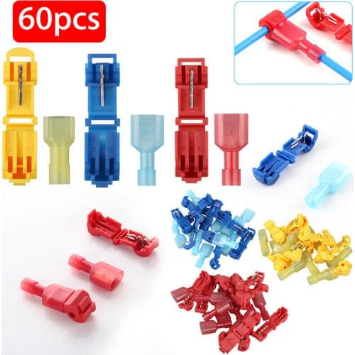 90/50PCS Wire Cable Connectors Terminals Crimp Terminal Scotch Lock Quick Splice 22-10AWG Electrical Car Audio Kit Tool Set