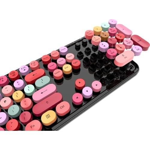 Wireless Keyboard Mouse Color Lipstick Round Hat Keyboard Office Desktop Keyboard Mouse Suit Gaming Keyboard and Mouse