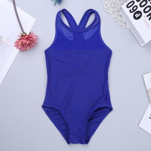 Stage Dance Performance Gymnastics Leotard Jumpsuit Kids Ballet Leotards For Girls Ballerina Dance Wear Back Mesh Splice Costume