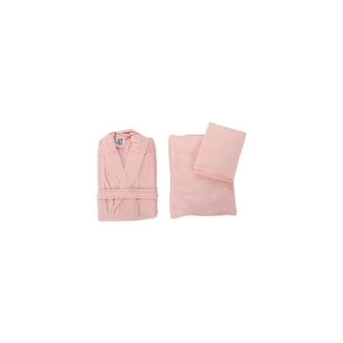 DowryWorld-Pure Velvet 3 Piece Bathrobe Set Powder