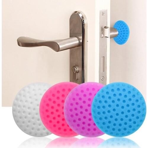 Door Handle Bumpers Crash Pad Circular Wall Protectors Stoppers Rubber Silencer Self Adhesive Buffer Guard Soft Thickened