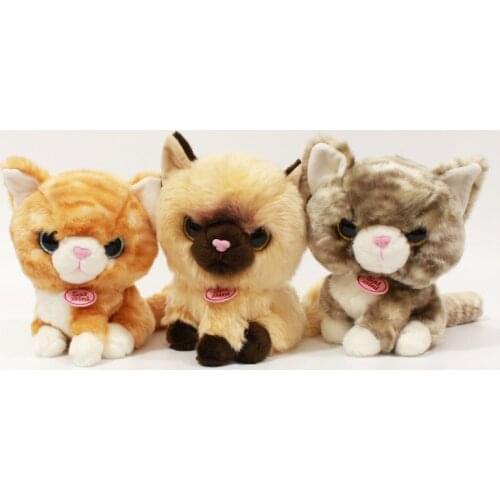 Simulation Siamese shorthair Super Cute Cat Toy Plush Stuffed Doll Props Ornaments Hanging Gifts Collectible Boys Girls Gifts