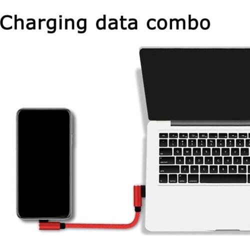 Black/ Blue/Red 90 Degrees 0.25m Double Elbow Type c USB Cable Data Line N0PB