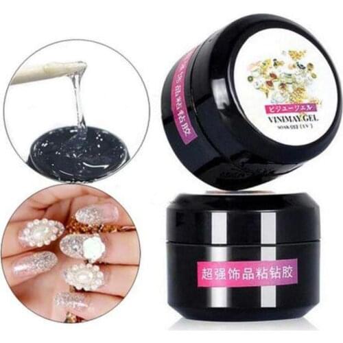 Nail Art Rhinestone Gel Glue Super Sticky Adhesive UV Gel Nail Polish Glue for DIY Nail Art Crystal Gems Jewelry Decoration