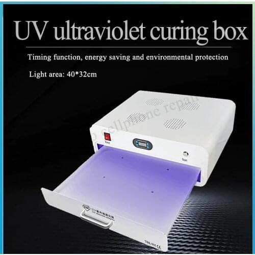 Free shipping TBK-905 200W UV Curing oven Box Glue Dryer Lamp with 80 LED lights Mobile phone touch screen UV glue curing box