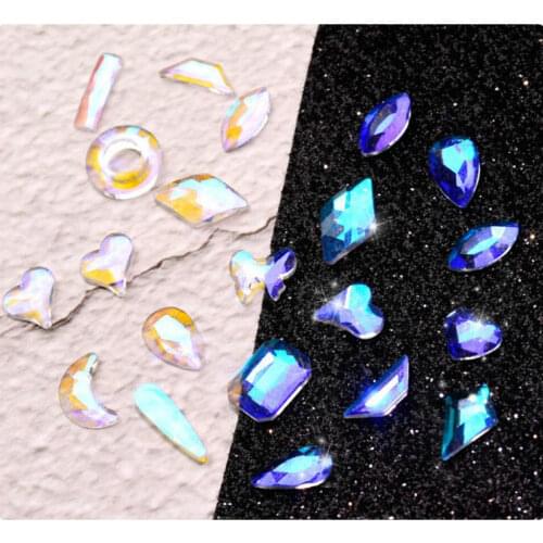 30-100pcs Irregular Shape Crystal DIY Nail Art Flat back Diamond Clear Transparent Rhinestone Sticker Craft Resin Jewelry Stuff