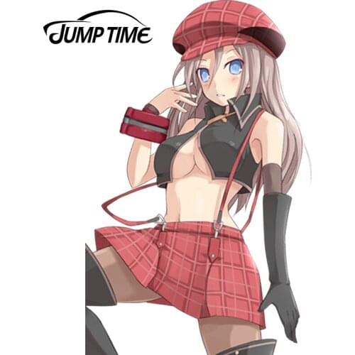 JumpTime 13cm x 8.2cm Cartoon Car Stickers Anime God Eater Alisa Ilinichina Amiella Vinyl Window Wiper Decals Rear Car Styling