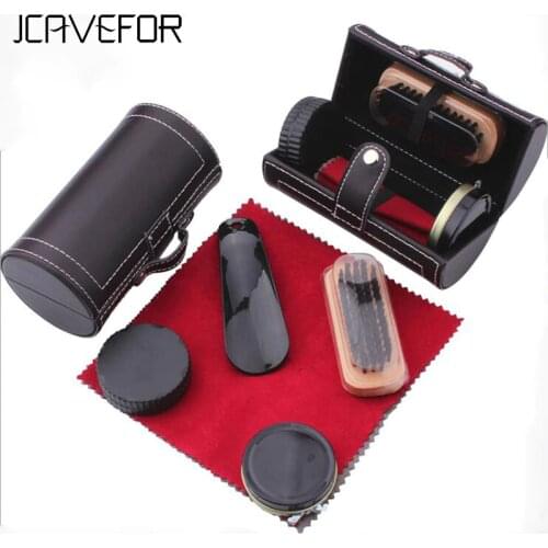 Shoe Shine Care Kit 6 Sets Of Leather Special Care Shoe Polish Shoes Set Maintenance Tools Portable Case Set