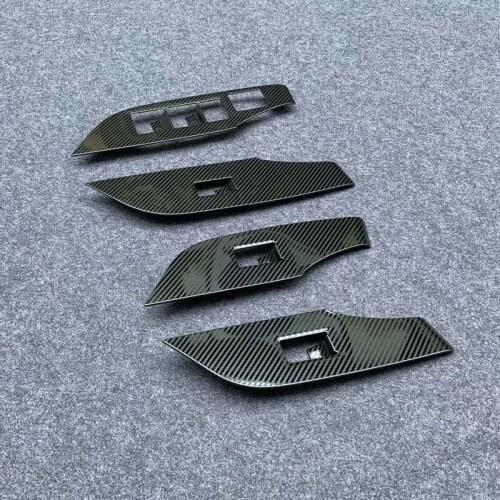 For LHD Toyota RAV4 RAV 4 2019 2020 ABS Window Control Panel Glass Lift Switch Cover Protector Sticker Car Styling Accessories