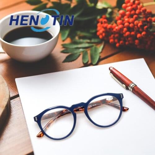 Mens and womens fashion reading glasses round spring hinge color printing glasses frame 0.5 1.75 2.0 3.0 4.0
