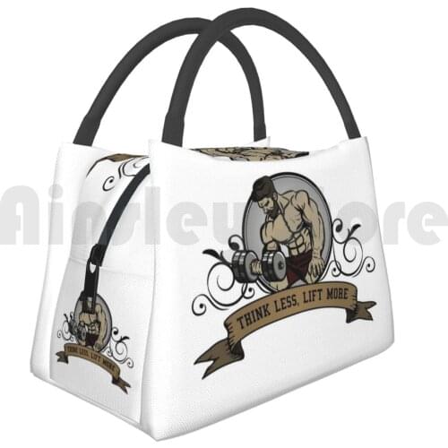 Portable Insulation Bag Bodybuilding Think Less Lift More Body Building Weightlifting Fitness Sport Gym