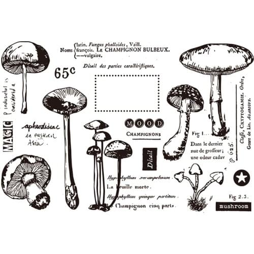Mushroom 3 Clear Stamp for Scrapbooking Transparent Silicone Rubber DIY Photo Album Decor