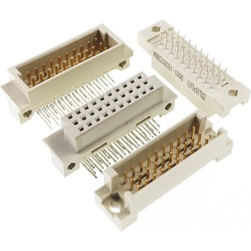5pcs DIN 41612 Connector 3 Rows 30 Pin Din Plug Header Male Pins Vertical Through Hole 3x10 30 Pin Pitch 2.54mm