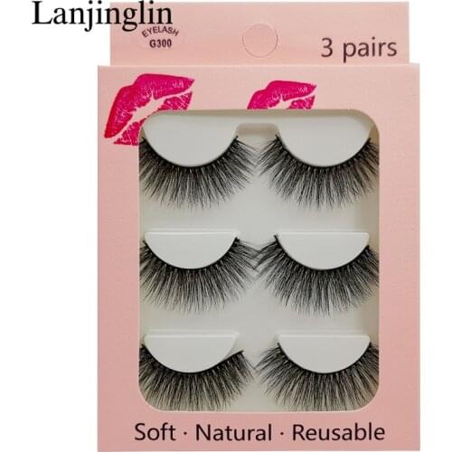 3D Mink Lashes 3/5/10 Pairs Natural False Eyelashes Fluffy Soft Wispy Volume Dramatic Long Cross Eyelash Extension Makeup Lashes
